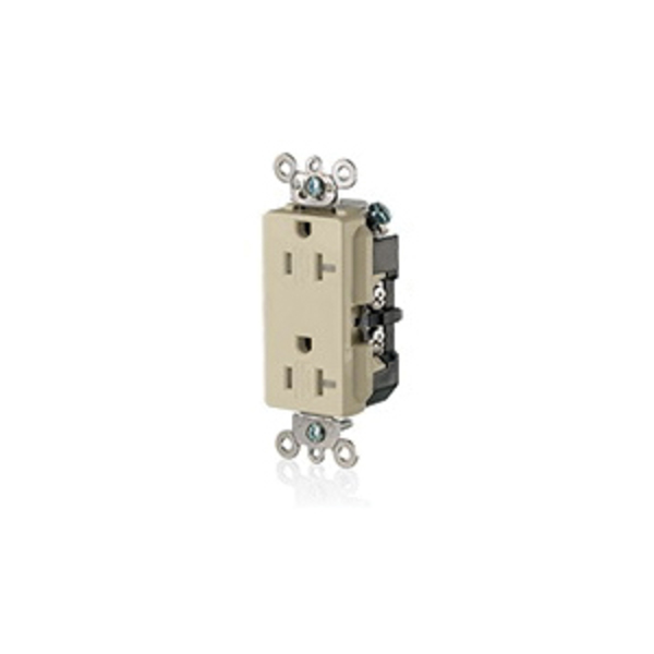 Leviton Receptacle, Deco, 20A, 5-20R, 125V, Ivory TDR20-I